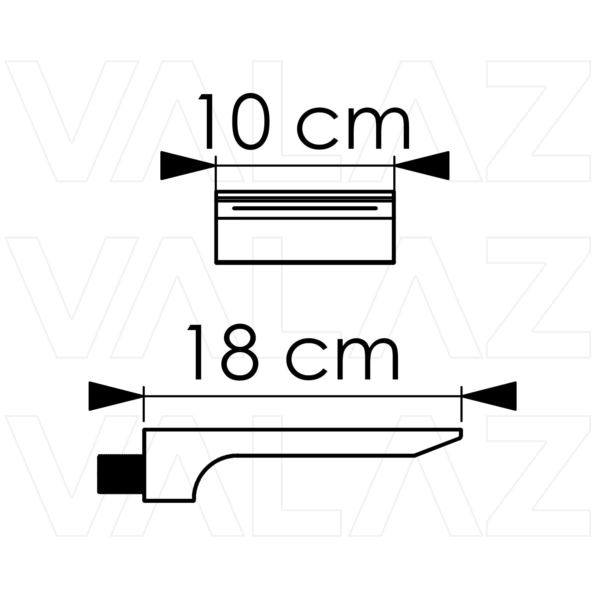Caño de cascada moderno acabado negro mate con rosca 1/2 pulgada TJ007 de Valaz 1