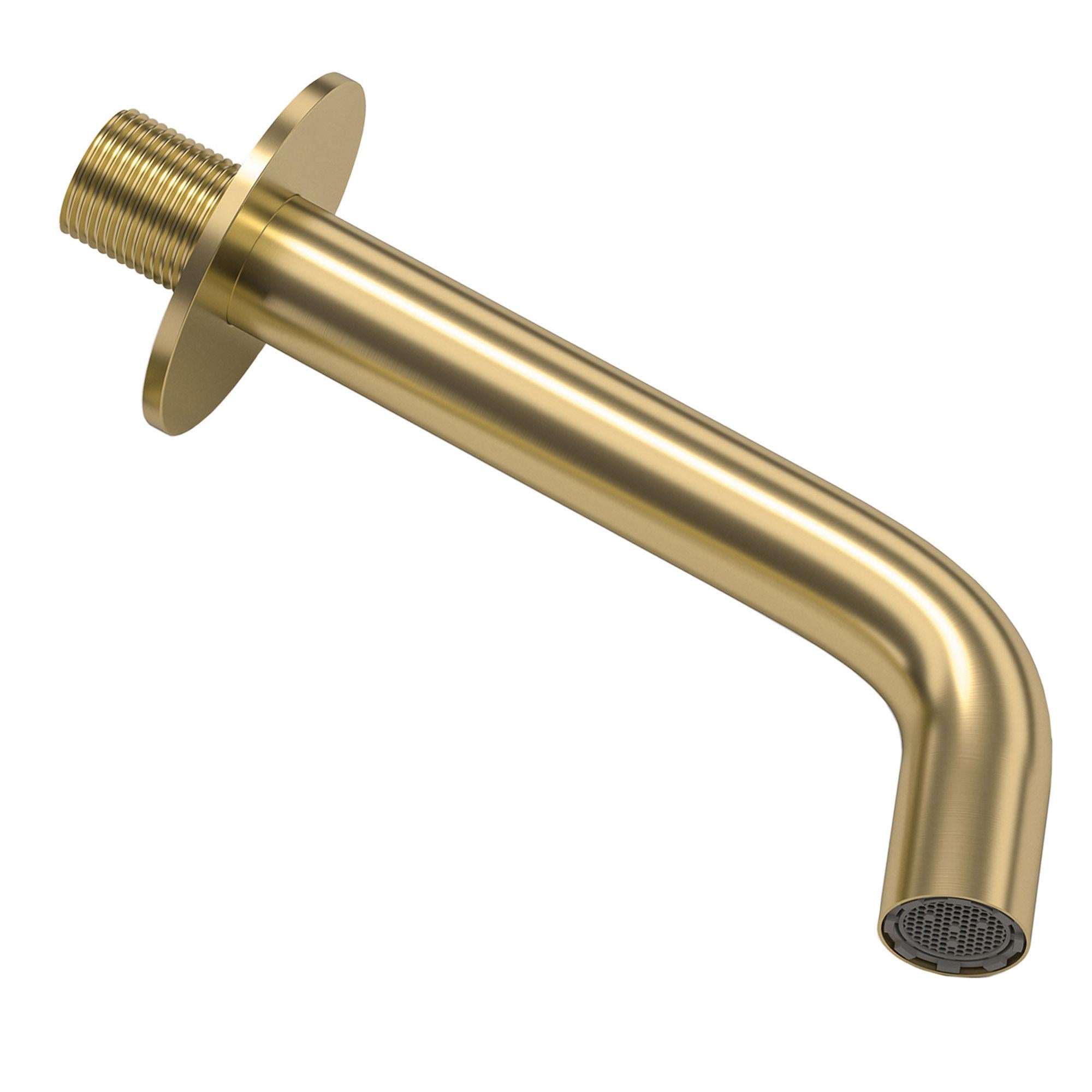 Caño de lavabo redondo empotrado 21 cm oro mate protección PVD de Valaz 1