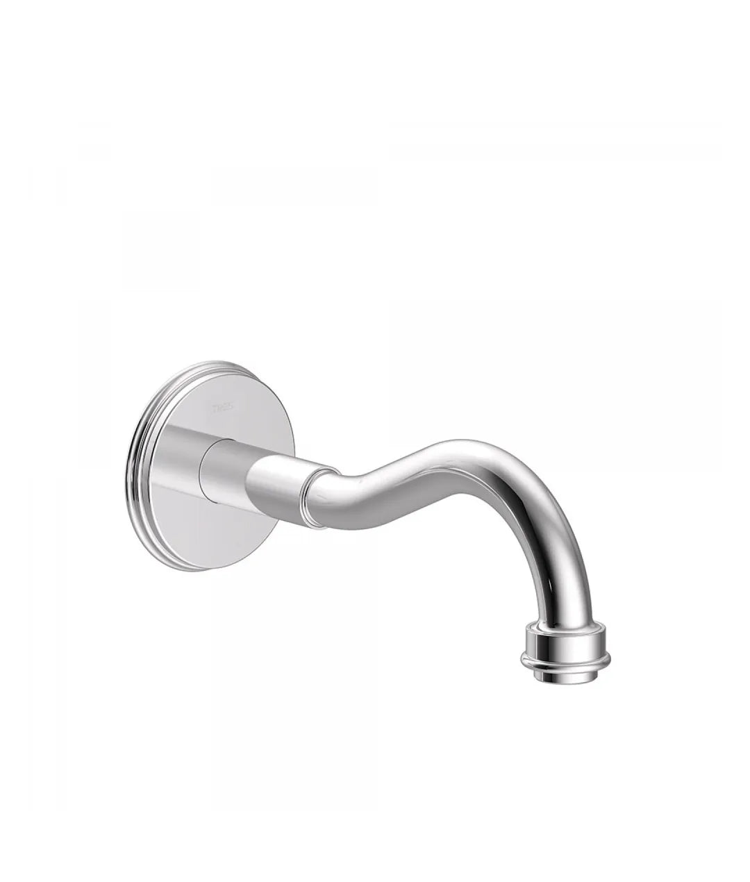 Caño mural curvo para lavabo o bañera sin grifo acabado cromado CLASIC TRES 0