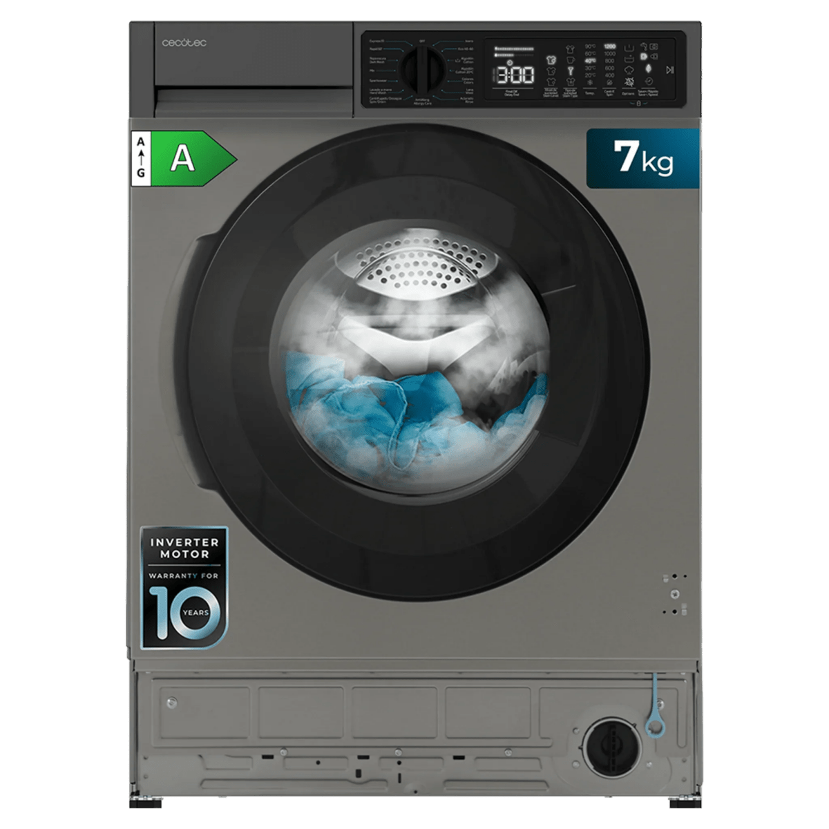 Integrable Bolero DressCode 750 BI Inverter 7kg Washing Machine with SteamMax and 15 Programs from Cecotec