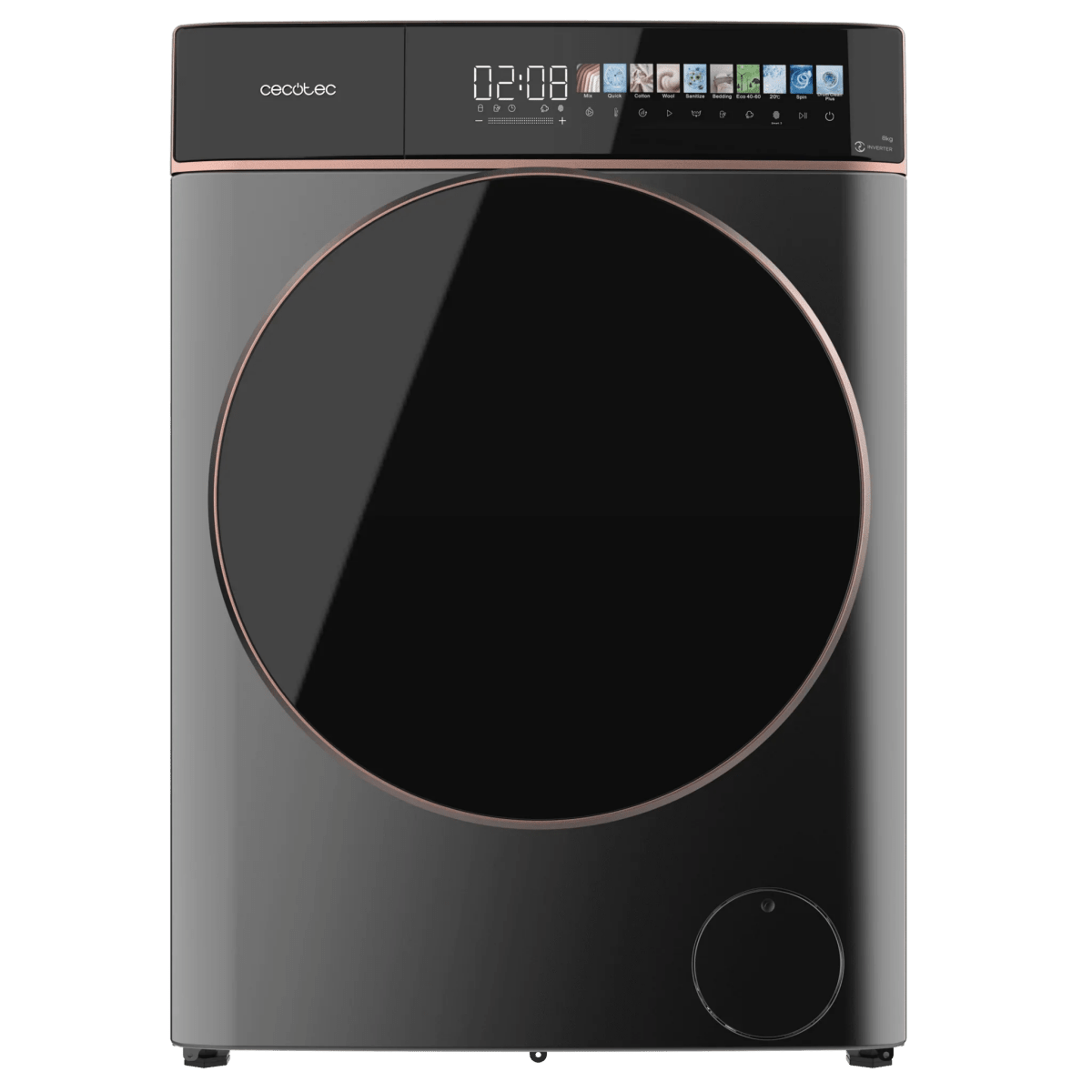 Bolero DressCode 8900 Inverter Washing Machine 8kg 1400rpm FullColor Screen SteamMax Class A High Efficiency from Cecotec