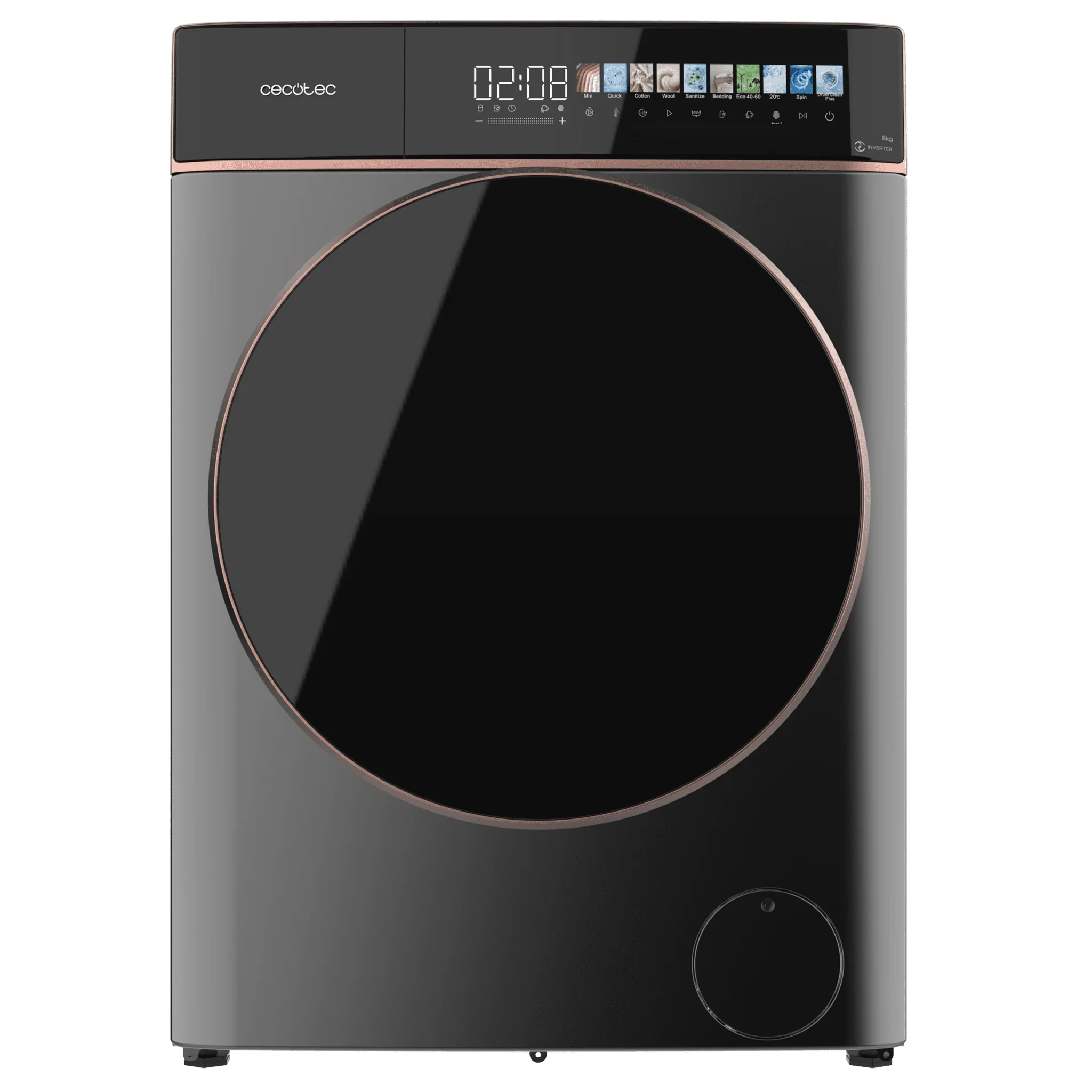 CECOTEC 00153 Lavadora Bolero DressCode 8900 Inverter 8kg 1400rpm Pantalla FullColor SteamMax Clase A Alta Eficiencia
