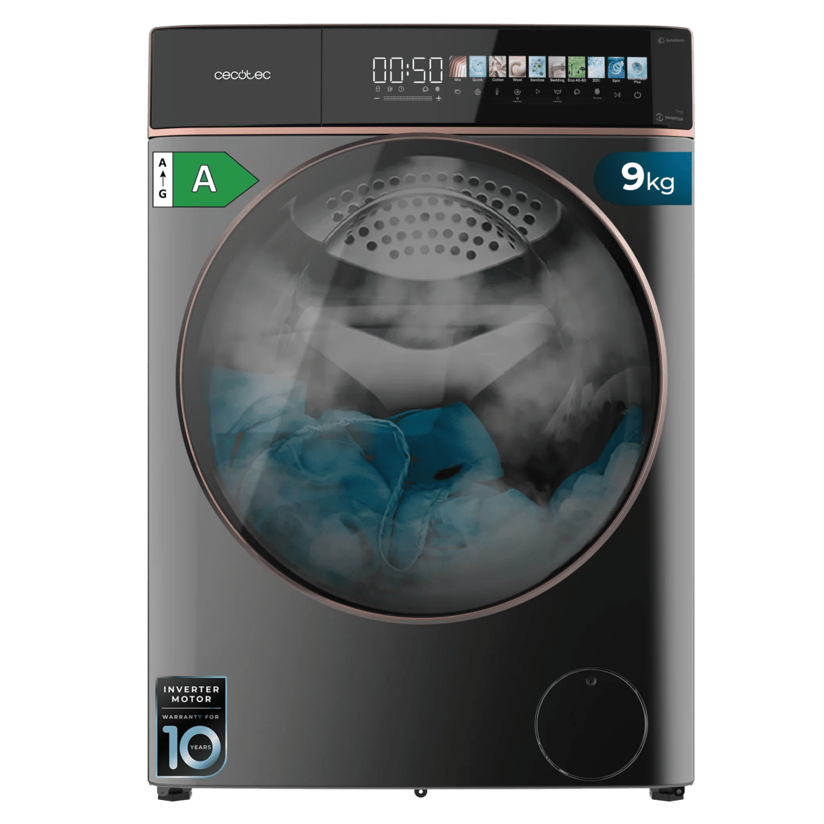 Bolero DressCode 9900 Washing Machine 9 kg Autodose FullColor Inverter 1400 rpm with 11 Programs and Advanced Technology by Cecotec
