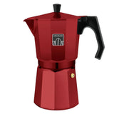 Cafetera Italiana Roja de Aluminio para 3 Tazas, Compatible con Todas las Cocinas de Cecotec
