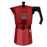 Cafetera Italiana Roja de Aluminio para 6 Tazas, Compatible con Todas las Cocinas de Cecotec