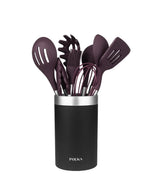 Set de Utensilios de Cocina Morados de Silicona con Mango de Acero - 9 Piezas de Cecotec