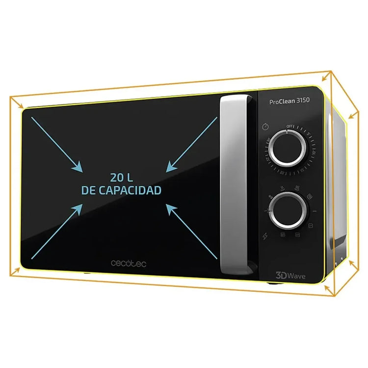 cecotec_01529_microondas_plateado_700w_con_grill__tecnología_3dwave_y_diseño_espejo_20l_9