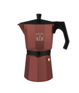 Cafetera Italiana de Aluminio Granate para 6 Tazas, Compatible con Todas las Cocinas de Cecotec