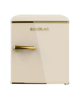 Mini Frigorífico Retro Beige 45L con Icebox y Tirador Gold Rose, Clase E de Cecotec