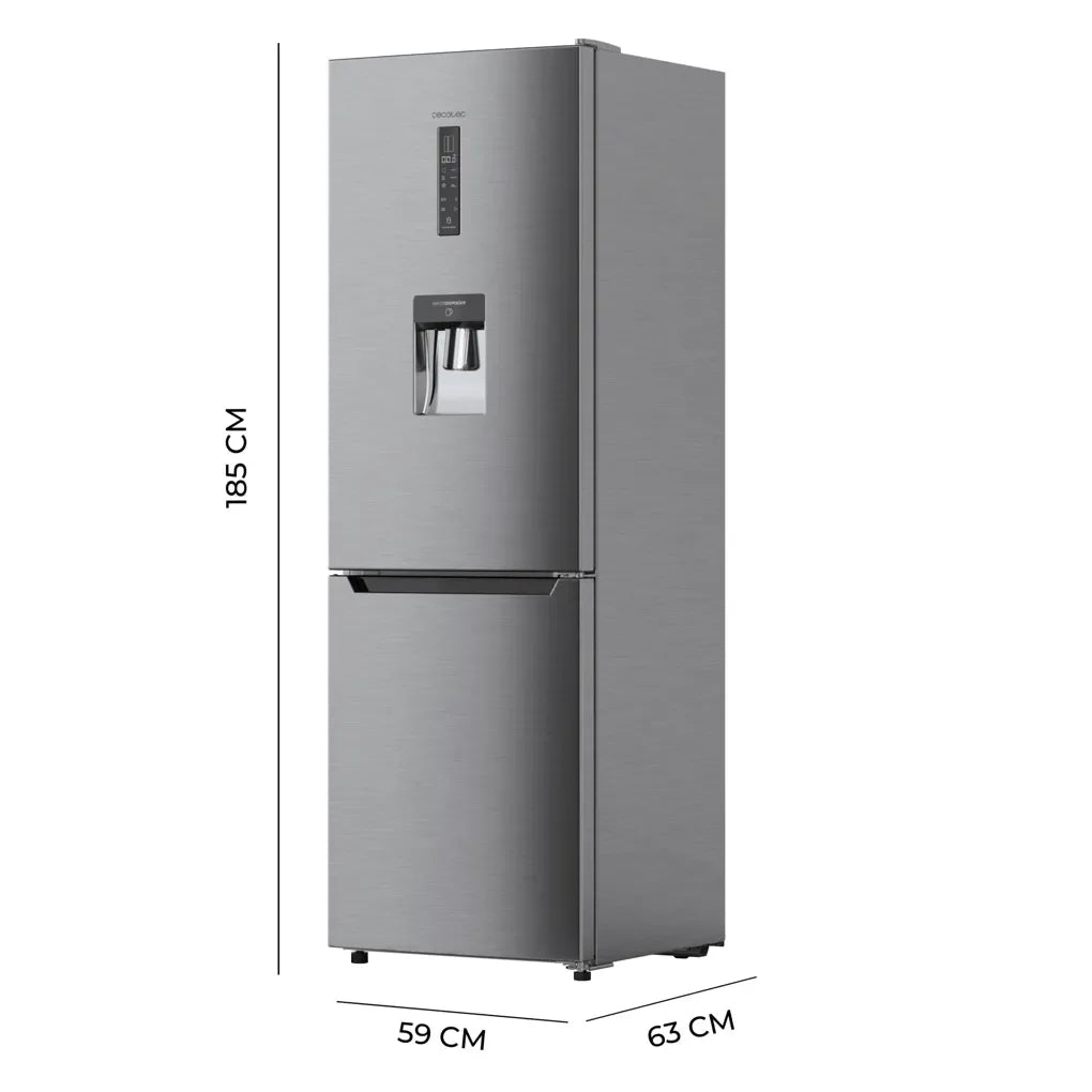 cecotec_02145_frigorífico_combi_inox_322l:_eficiencia__no_frost_y_dispensador_de_agua_1