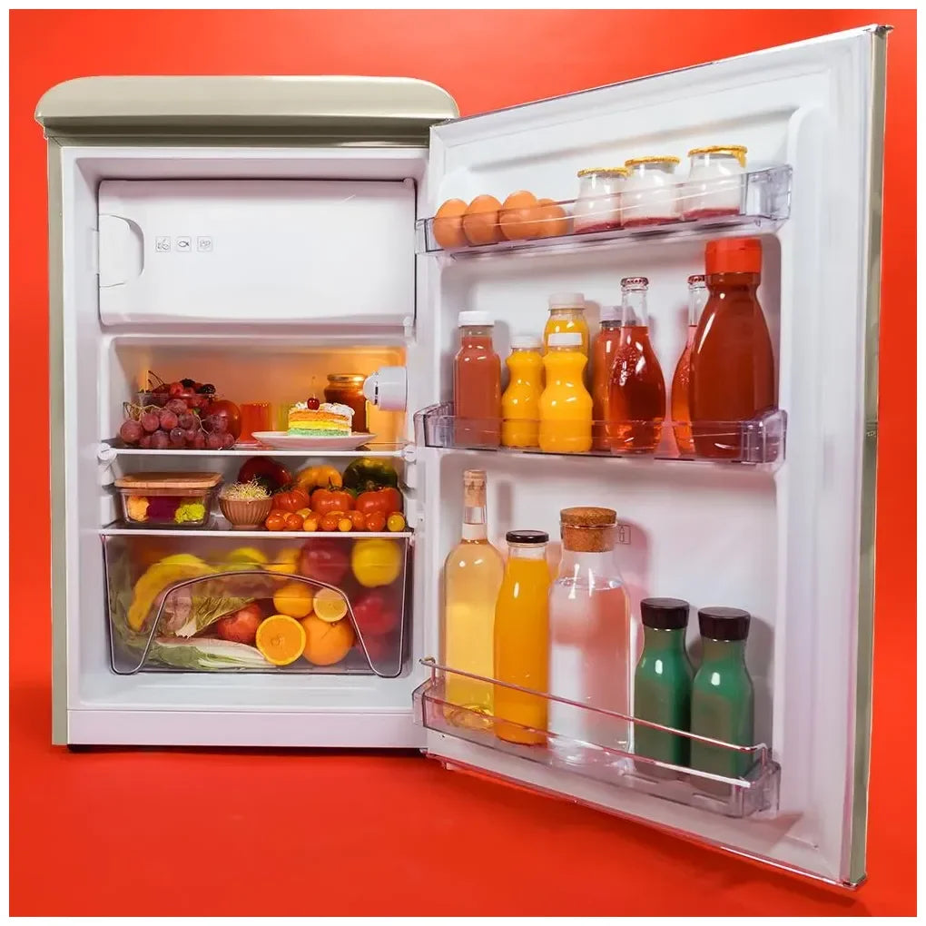 cecotec_02747_mini_frigorífico_retro_110l_beige_con_icebox_y_tirador_gold__clase_e_6