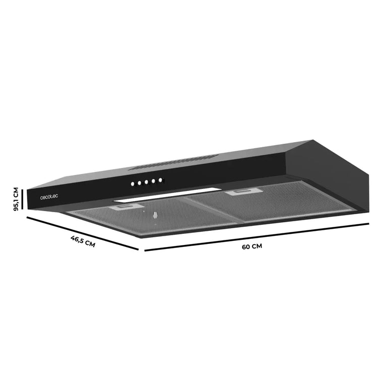 cecotec_02857_campana_extractora_negra_60cm:_diseño_moderno_y_potente_succión_220m3_h_2