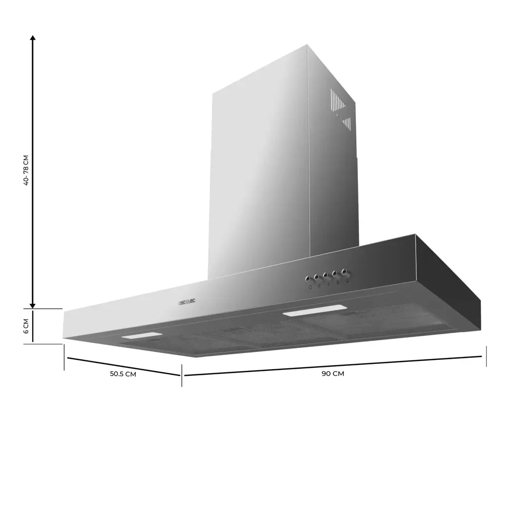 cecotec_02884_campana_extractora_inoxidable_90cm__650m3_h__clase_a__filtros_de_carbono_y_led_1