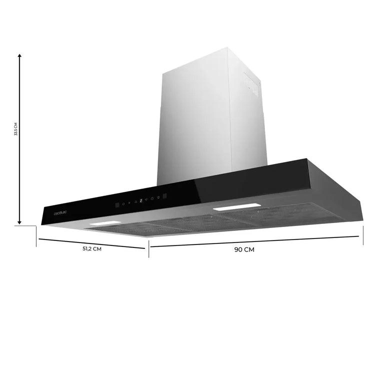 cecotec_02885_campana_extractora_90cm_cristal_negro__succión_550m3_h__a++__control_táctil_y_gestual_2