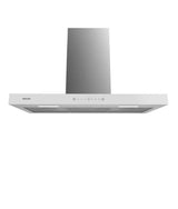 Campana Extractora 90cm Cristal Blanco, Succión 550m3/h, A++, Control Táctil y Gestual de Cecotec
