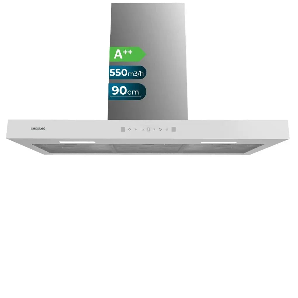 cecotec_02886_campana_extractora_90cm_cristal_blanco__succión_550m3_h__a++__control_táctil_y_gestual_1