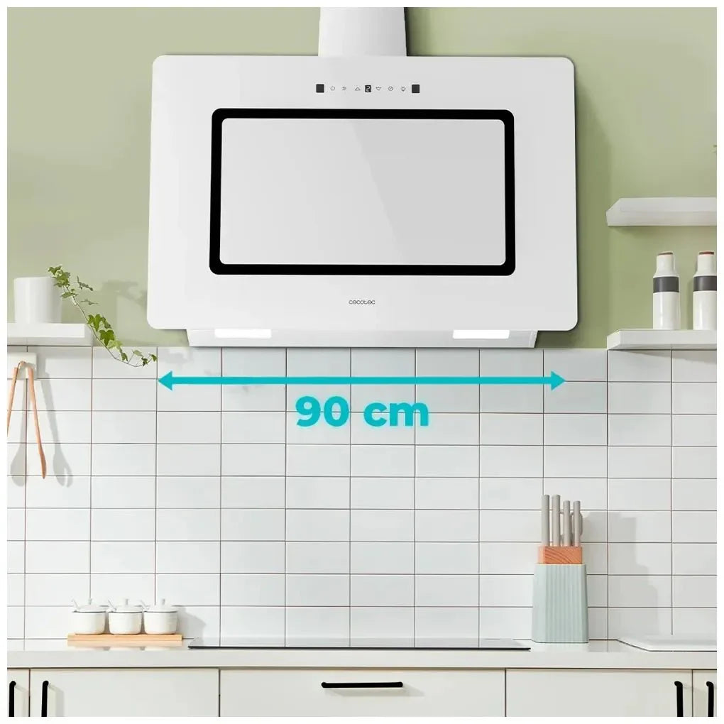cecotec_02928_campana_extractora_90cm_vidrio_blanco_a++_con_control_táctil_y_succión_800m3_h_4