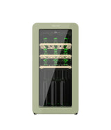 Vinoteca Retro Verde para 18 Botellas con Control LED y Tecnología NoFrost de Cecotec