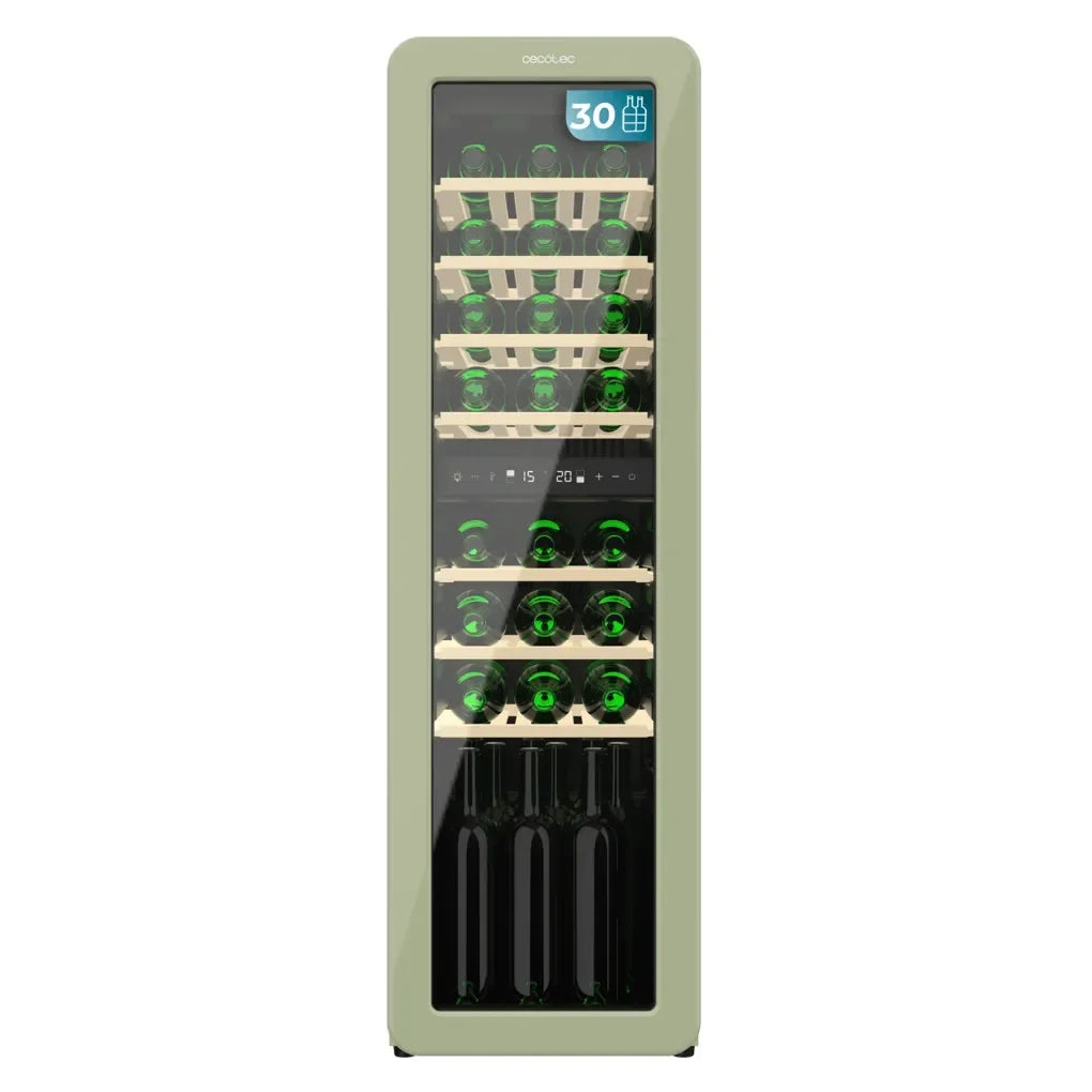 cecotec_a01_eu01_100510_vinoteca_retro_verde_dual_zone_para_30_botellas_con_tecnología_nofrost_y_led_2