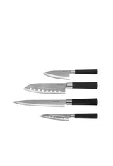 Pack de cuatro cuchillos profesionales diseño japonés de acero inoxidable y mango de polipropileno santoku de Cecotec