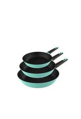 Pack de tres sartenes con diámetro opcional y con revestimiento de teflón color verde polka experience shark de Cecotec