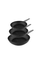 Pack de tres sartenes con diámetro opcional hechas de aluminio forjado con teflón polka exclusive wood&rock de Cecotec