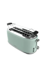 Tostadora retro con 2 ranuras anchas largas y con capacidad para 4 tostadas toast&taste 1600 retro double green de Cecotec