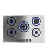 Placa de gas Bolero Squad G 5200S 5 fuegos acero inoxidable con quemador WOK triple corona y encendido eléctrico de Cecotec