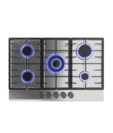 Placa de gas Bolero Squad G 5200F inox 5 fuegos 11kW con quemador WOK y encendido eléctrico seguro. de Cecotec