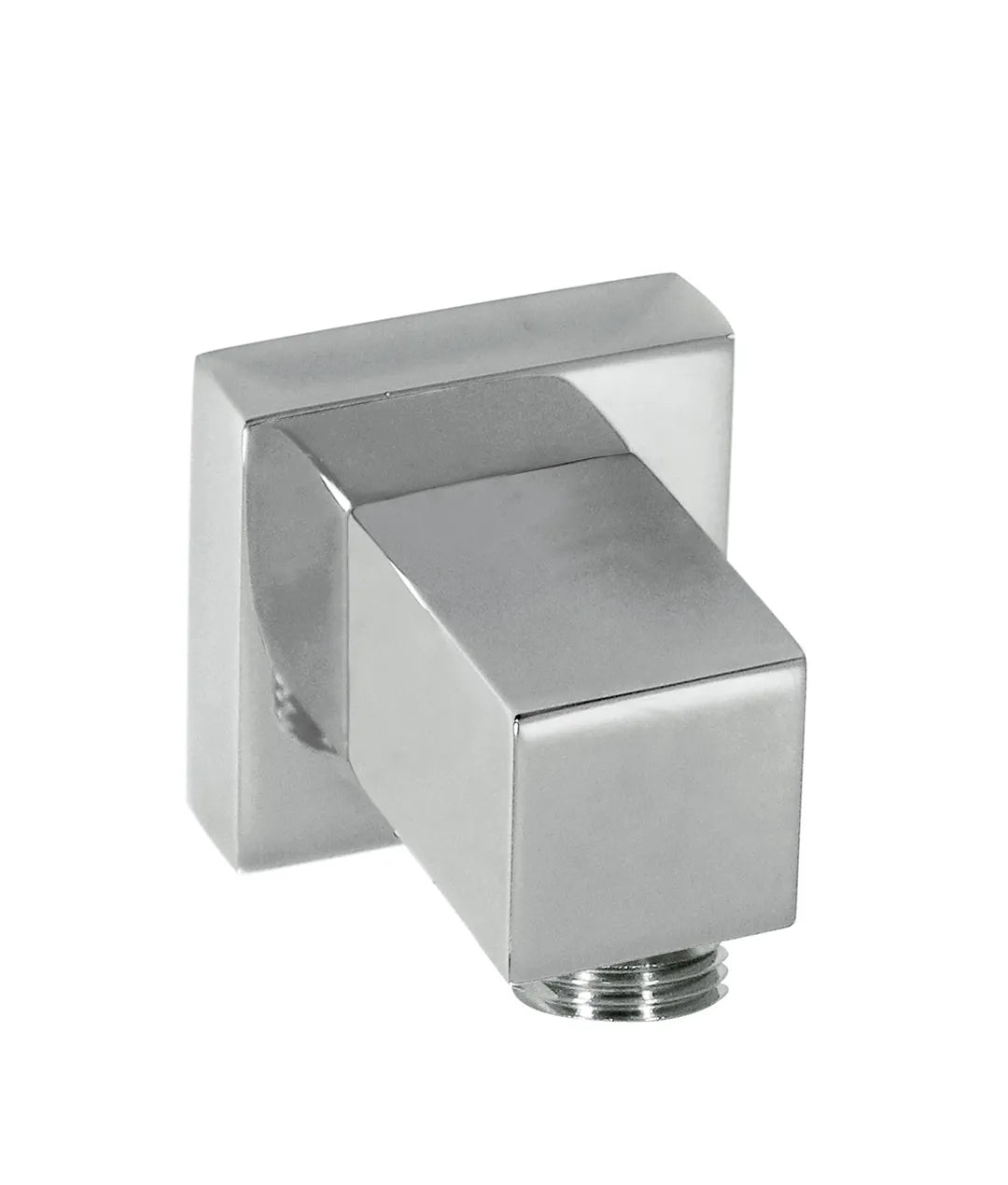 Codo cuadrado de pared para flexo de ducha con acabado cromado de diseño moderno TRES 0
