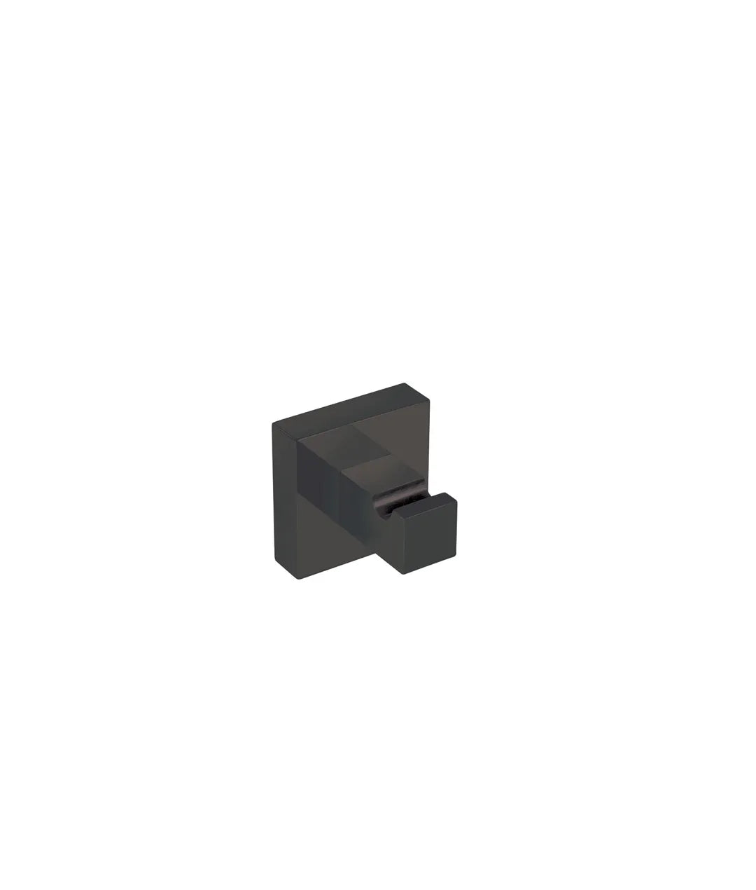 Colgador percha para baño con bordes cuadrados y acabado negro metalizado Tres 0