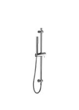 Columna de ducha con barra deslizante y toma a pared de estilo moderno latón con acabado cromado TRES
