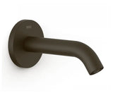 Columna de ducha con cuerpo curvado empotrado a pared base redonda acabado negro bronce TRES