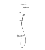 Columna de ducha con grifo termostático y ducha de mano en latón y ABS cromado Base Plus TRES