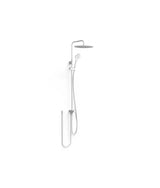 Columna de ducha con rociador circular para cualquier grifo, acabado blanco mate Over Wall Tres