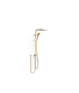 Columna de ducha con rociador cuadrado para grifo universal con acabado oro mate Over Wall Tres