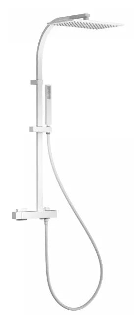 Columna de ducha con soporte mural y sistema antical con acabado blanco mate SLIM TRES 0