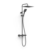 Columna de ducha con teleducha y grifo termostático acabado negro mate cuadrada STUDY EXCLUSIVE TRES