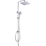 Chrome square adjustable shower column without faucet shower head 20 cm by Valaz