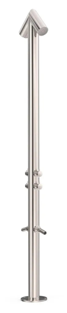 Columna de ducha doble apta para exteriores en acero inoxidable Colectividades Tres 0