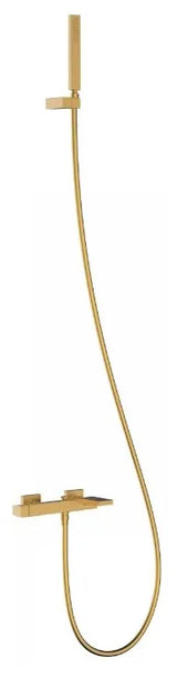 Columna de ducha kit de bañera y ducha con chorro en cascada y sistema antical con acabado oro mate Slim TRES