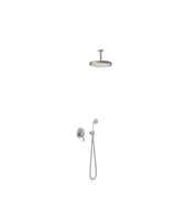 Columna de ducha monomando empotrado de vías para ducha con inversor y brazo a techo acero Tres Clasic Tres