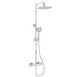 Columna de ducha monomando redonda cromada de 80 a 120 cm Jabalón de Valaz
