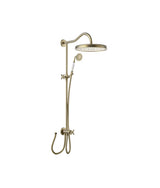 Columna de ducha Pack de barra de ducha adaptable con inversor y rociador latón viejo mate Tres Clasic Tres