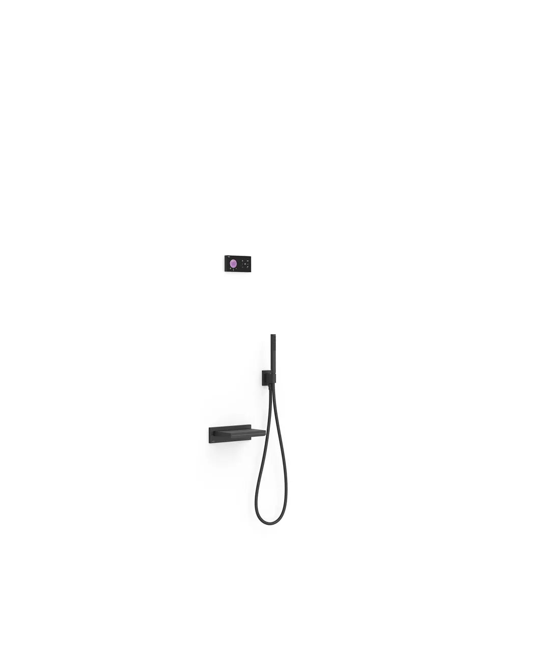 Columna de ducha termostática con dos vías para bañera y ducha color negro mate Shower Tres 0