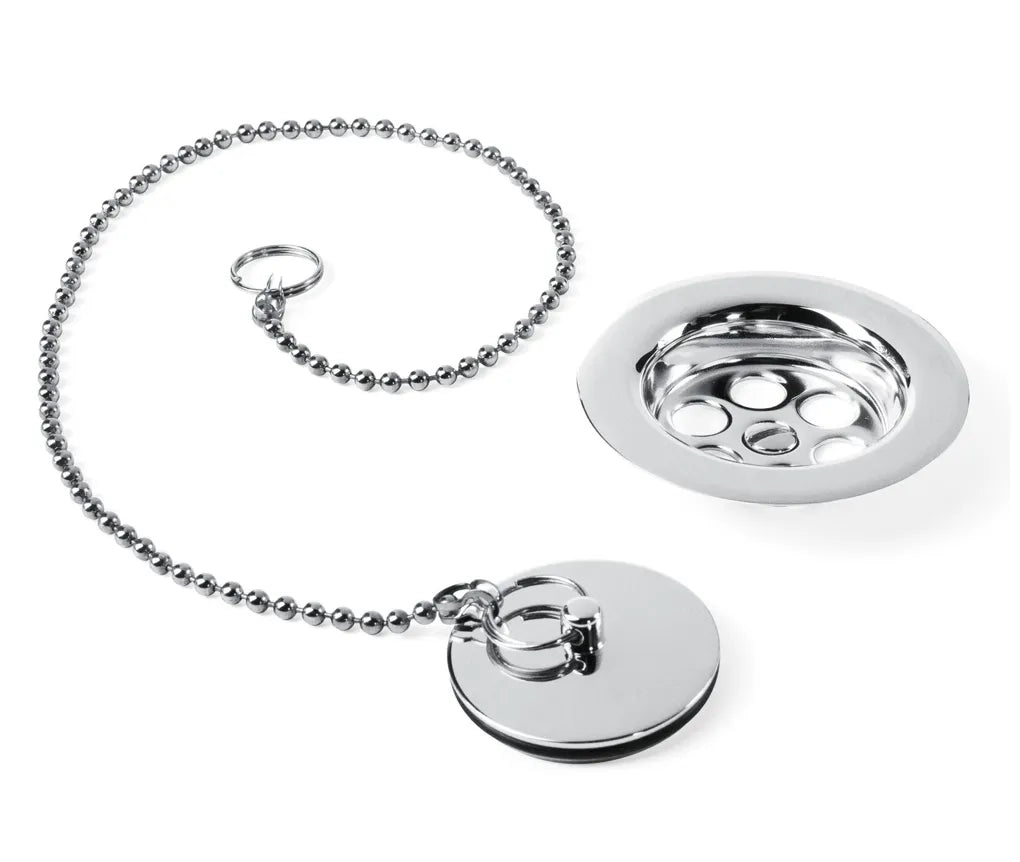 Conjunto de accesorios para baño o cocina con tapón y platillo acabado cromado TRES 0