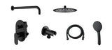Conjunto de duchas de parede com cabeça de chuveiro de grande diâmetro em latão com acabamento preto fosco Legend Källa