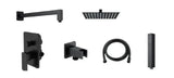 Conjunto de chuveiro de parede preto fosco Skara Källa