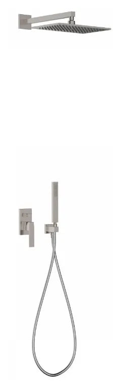 Conjunto de ducha de dos vías en latón con acabado de acero Slim Exclusive TRES 0
