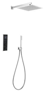 Conjunto de ducha electrónica de dos vías con acabado cromado y negro Smart Shower Roca